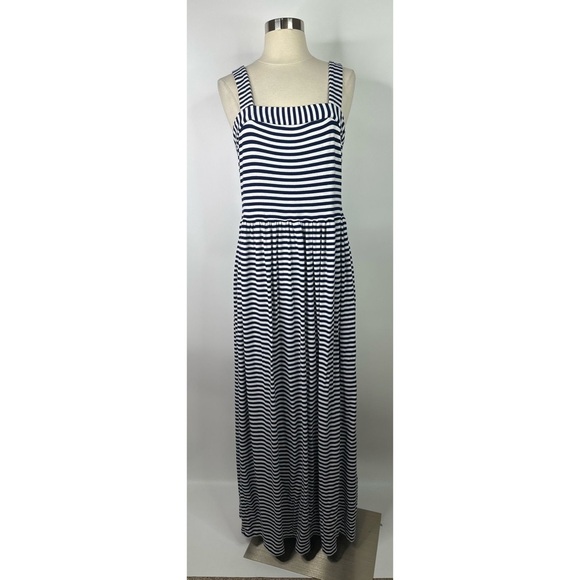 LOFT Striped Strap Sleeveless Maxi Dress - Picture 1 of 9